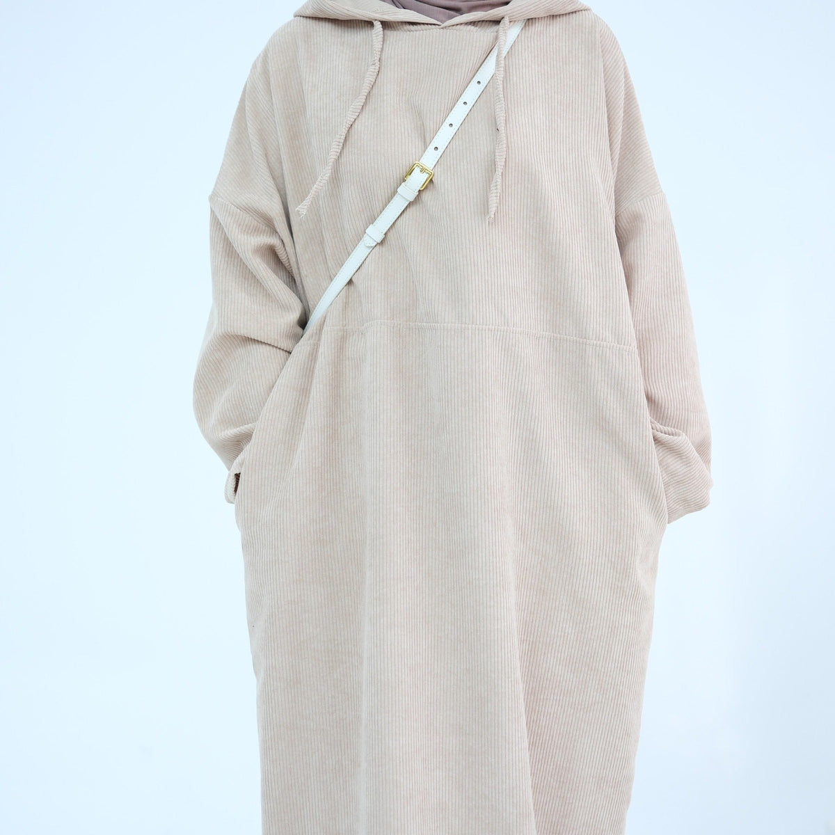 Nour Corduroy Hooded Abaya – LY75