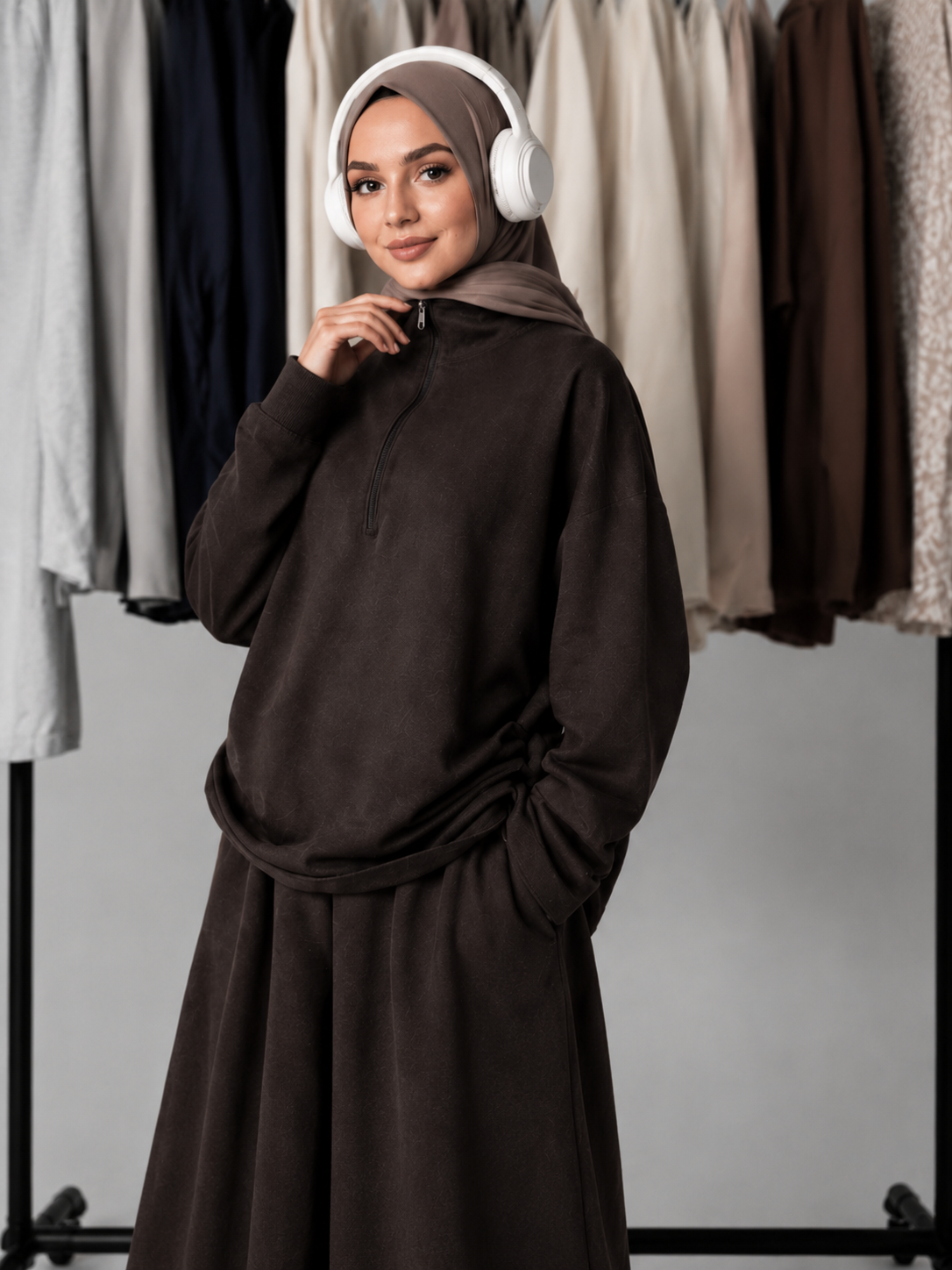 Leyla Half-Zip Two-Piece Set – LY117